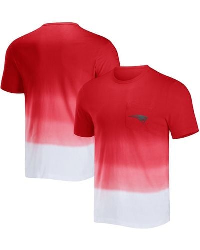Fanatics Nfl X Darius Rucker Collection By Red And White New England Patriots Dip Dye Pocket T-shirt