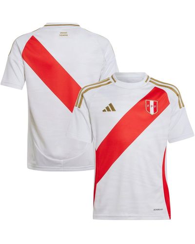 adidas Big Boys And Girls Peru National Team 2024 Home Replica Jersey - White
