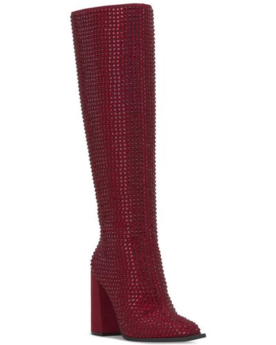 Jessica Simpson Lovelly Embellished Dress Boots - Red