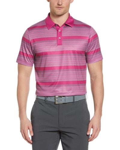 PGA TOUR Energy Stripe Polo Shirt - Purple