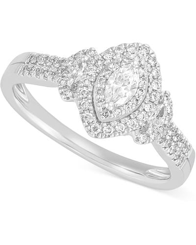 Macy's Diamond Marquise Halo Engagement Ring (1/2 Ct. T.w. - White
