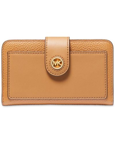 Michael Kors Michael Charm Medium Tab Pocket Leather Bifold Wallet - Brown