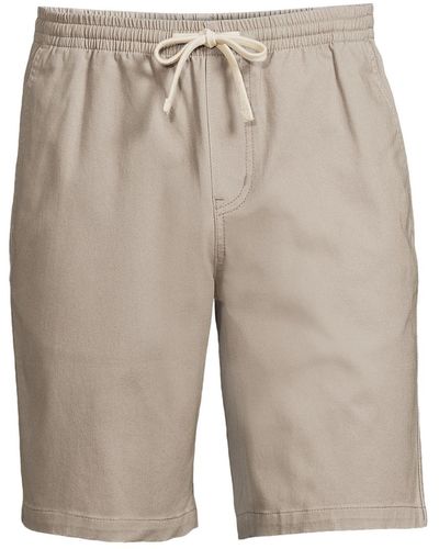 Lands' End 9" Pull On Deck Shorts - Gray