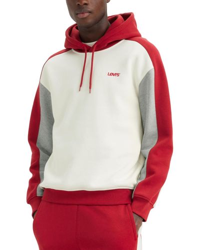 Levi's Relaxed-fit Colorblocked Logo Hoodie - Red