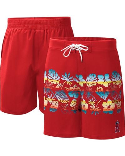 G-III 4Her by Carl Banks Los Angeles Angels Breeze Volley Swim Shorts - Red