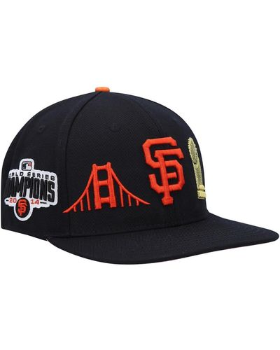 Pro Standard San Francisco Giants Double City Pink Undervisor Snapback Hat - Black