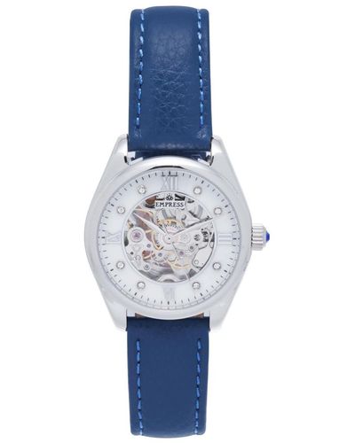 Empress Magnolia Leather Watch - Blue