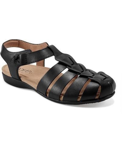 Earth Blake Casual Slip-on Strappy Flat Sandals - Black