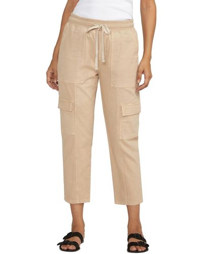 Jag Textured Cargo Cropped Pants - Natural