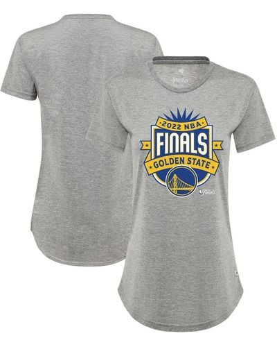 Sportiqe Golden State Warriors 2022 Nba Finals Crest Phoebe T-shirt - Gray