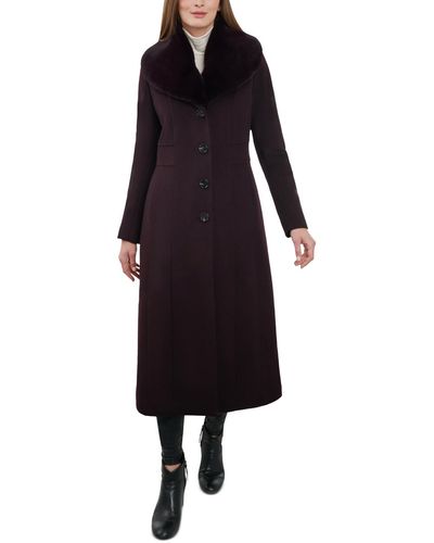 Anne Klein Wool Blend Maxi Coat - Black