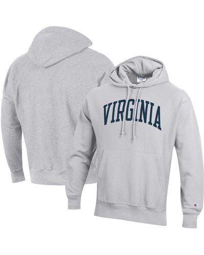 Champion West Virginia Mountaineers Team Arch Reverse Weave Pullover Hoodie - Gray