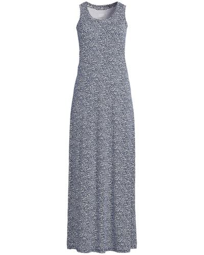 Lands' End Sleeveless Cooling Long Nightgown - Gray