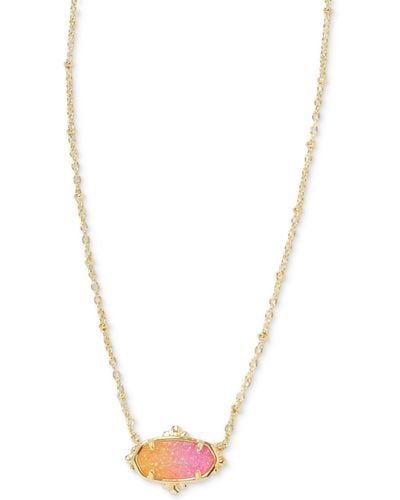 Kendra Scott 14k Gold-plated Drusy Stone 19" Adjustable Pendant Necklace - White