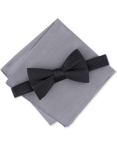 Alfani 2-pc. Bow Tie & Pocket Square Set - Gray