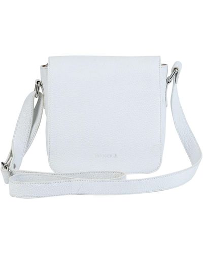 Mancini Pebbled Collection Page Leather Crossbody Bag - White