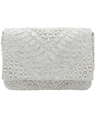 La Regale Alyssa Geo Pattern Handbag - White