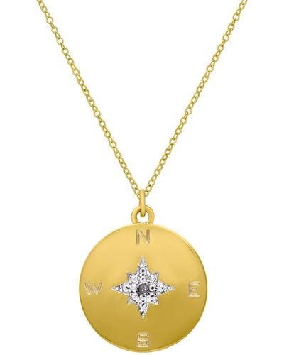 Macy's Diamond Accent -plated Compass Pendant Necklace - Metallic