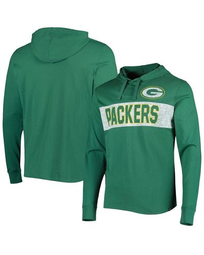 '47 Distressed Bay Packers Field Franklin Hooded Long Sleeve T-shirt - Green
