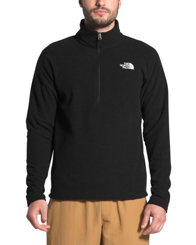 The North Face Textured Cap Rock 1/4 Zip Pullover Sweatshirt - Black