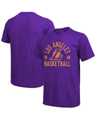 Majestic Threads Los Angeles Lakers Ball Hog Logo Tri-blend T-shirt - Purple