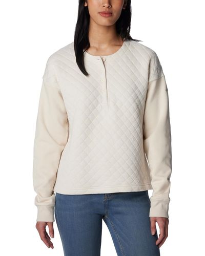 Columbia Hart Mountain Quilted Crewneck Top - White