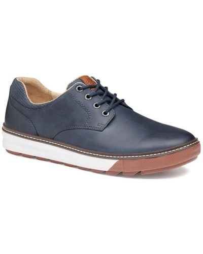 Johnston & Murphy Mcguffey Water Resistant Leather Lug Plain Toe Shoes - Blue