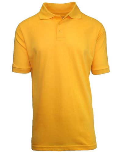 Galaxy By Harvic Short Sleeve Pique Polo Shirts - Yellow