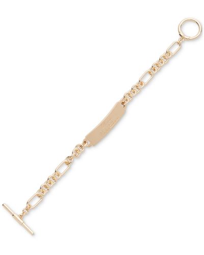 Lauren by Ralph Lauren Gold-tone Script Logo Chain toggle Flex Bracelet - Metallic