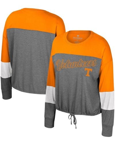 Colosseum Athletics Tennessee Volunteers Twinkle Lights Tie Front Long Sleeve T-shirt - Orange