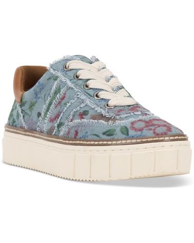 Vince Camuto Reilly Distressed Platform Sneakers - Blue
