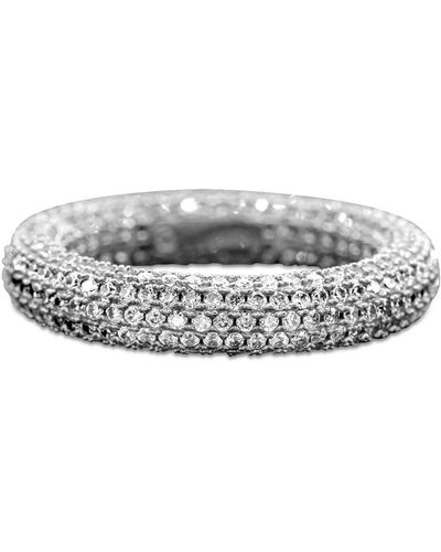 Adornia Pave Crystal Eternity Rounded Band Ring - Gray