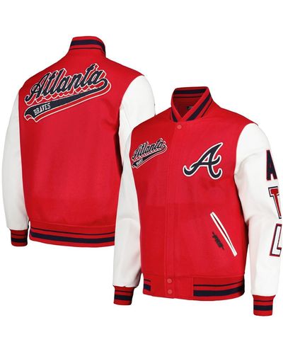 Pro Standard Atlanta Braves Script Tail Wool Full-zip Varity Jacket - Red
