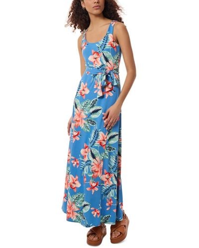 Jones New York Floral-print Sleeveless Maxi Dress - Blue