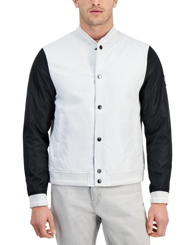 Michael Kors Colorblocked Baseball Jacket in Gray for Men Lyst