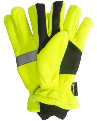 Muk Luks High Vis Waterproof Fleece Gloves - Yellow