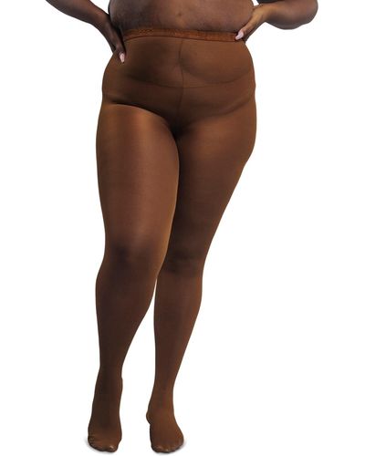 Nude Barre Footed Opaque Tights - Brown