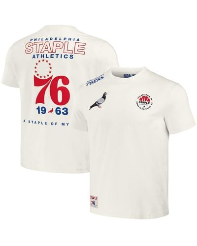 Staple Nba X Distressed Philadelphia 76ers Home Team T-shirt - White