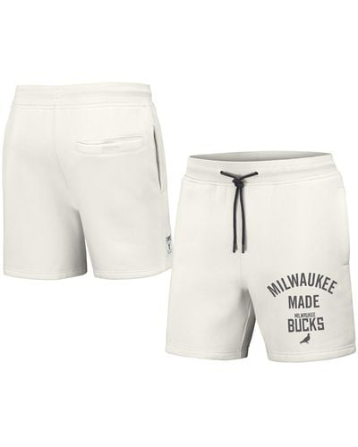 Staple Nba X Milwaukee Bucks Heavyweight Fleece Shorts - White