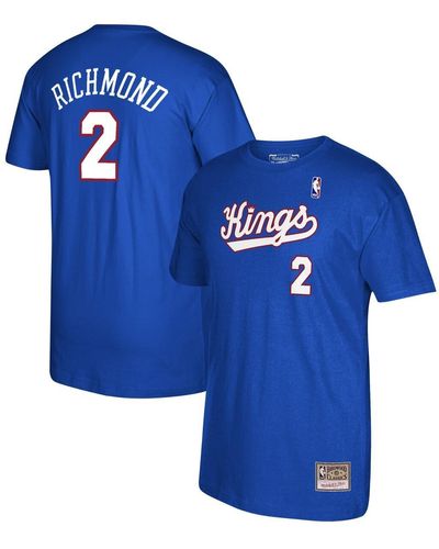 Mitchell & Ness Mitch Richmond Sacramento Kings 35th Anniversary Hardwood Classics Name And Number T-shirt - Blue