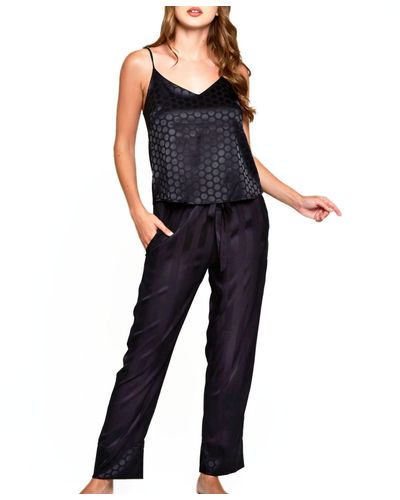 iCollection Delphine Circle Cami And Striped Pant - Black
