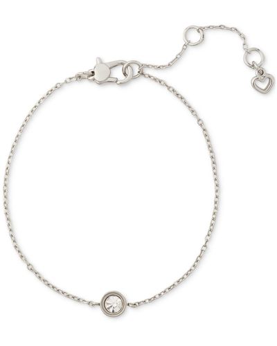Kate Spade Gold-tone Solitaire Imitation Pearl Link Bracelet - White