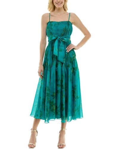 Taylor Printed Pleated Gown - Green