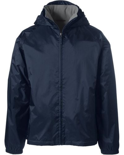 Lands' End School Uniform Fleece Lined Rain Jacket - Blue