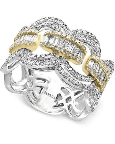Effy Diamond Statement Ring (1-1/10 Ct. T.w.) In 14k White And Yellow Gold - Metallic