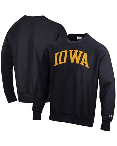 Champion Iowa Hawkeyes Big And Tall Reverse Weave Fleece Crewneck Pullover Sweatshirt - Blue