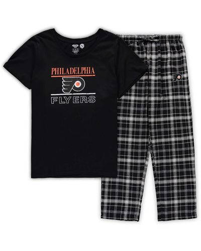 Concepts Sport Philadelphia Flyers Plus Size Lodge T-shirt And Pants Sleep Set - Black