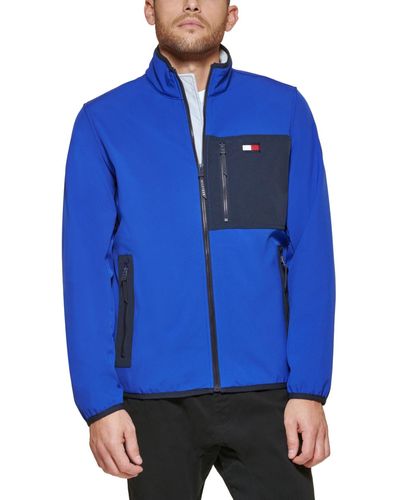 Tommy Hilfiger Regular-fit Colorblocked Soft Shell Jacket - Blue