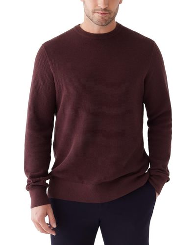 Frank And Oak Cotton Waffle Crewneck Sweater - Red
