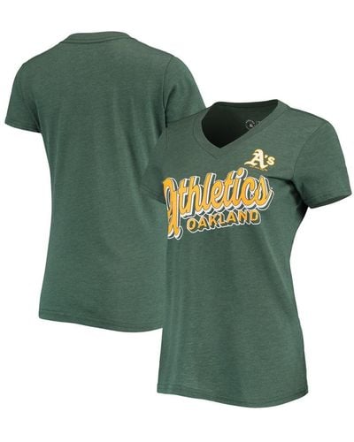 G-III 4Her by Carl Banks Oakland Athletics First Place V-neck T-shirt - Green